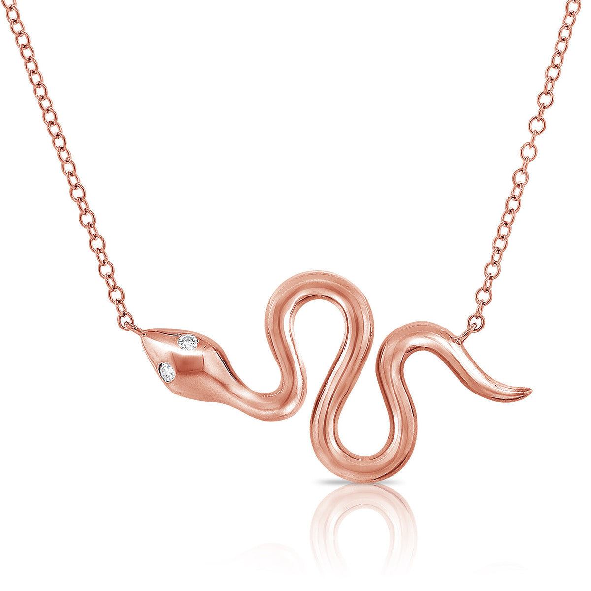 14K Gold & Diamond Snake Necklace Sabrina Design