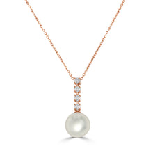Load image into Gallery viewer, 14k Gold Diamond &amp; Pearl Drop Necklace
