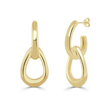 Load image into Gallery viewer, 14K Gold Double Link Drop Earrings