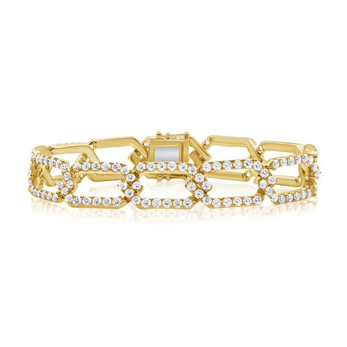 14K Gold Diamond Link Bracelet