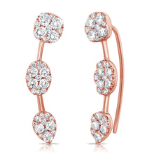 Load image into Gallery viewer, 14K Gold Diamond Ear Climber Earrings