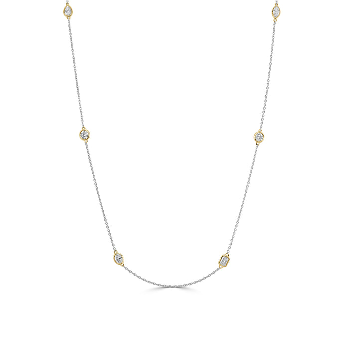 14K Gold & Mix-Shaped Diamond Two-Tone Necklace