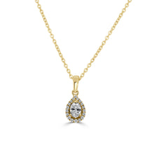 Load image into Gallery viewer, 14K Gold Round and Oval Cut Diamond Pendant Necklace