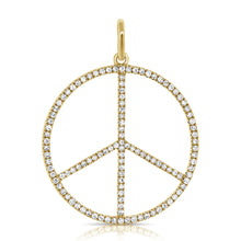 Load image into Gallery viewer, 14k Gold &amp; Diamond Peace Sign Charm