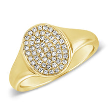 Load image into Gallery viewer, 14k Gold &amp; Diamond Oval Signet Ring