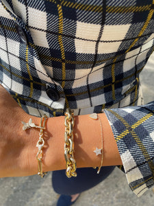 14k Gold & Diamond Charm Bracelet