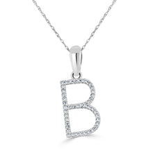 Load image into Gallery viewer, 14k White Gold &amp; Diamond Initial Necklace