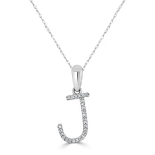Load image into Gallery viewer, 14k White Gold &amp; Diamond Initial Necklace
