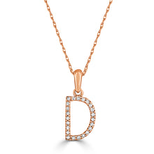 Load image into Gallery viewer, 14k Gold &amp; Diamond Initial A-Z Necklace Pendant 16-18&quot; Inches