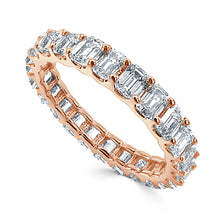 Load image into Gallery viewer, 14k Gold &amp; Emerald-Cut Diamond Eternity Ring