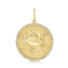 Load image into Gallery viewer, 14k Gold &amp; Diamond Zodiac Charm - Cancer