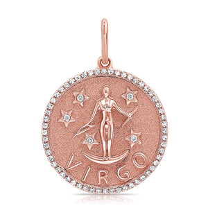 14k Gold & Diamond Zodiac Charm - Virgo