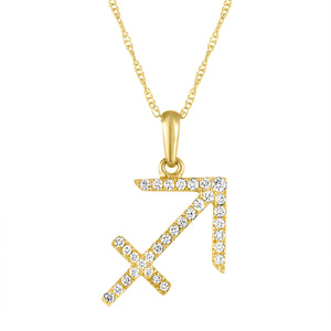 14k Gold & Diamond Zodiac Necklace