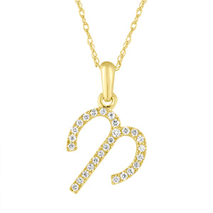 14k Gold & Diamond Zodiac Necklace