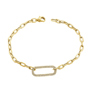14K Gold & Diamond Link Bracelet
