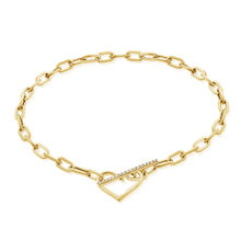 Load image into Gallery viewer, 14K Gold &amp; Diamond Heart Link Bracelet
