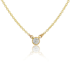 14k Gold & Diamond Bezel Necklace