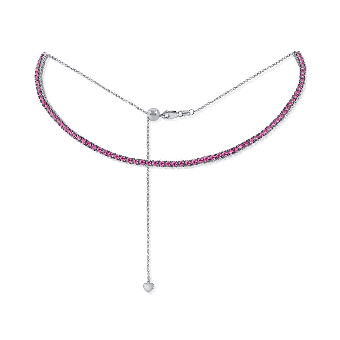 14k Gold & Pink Sapphire Choker Necklace