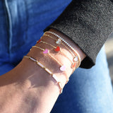 14k Gold & Light Pink Bar Bracelet