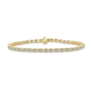 14k Gold & Emerald-Cut Diamond Bracelet