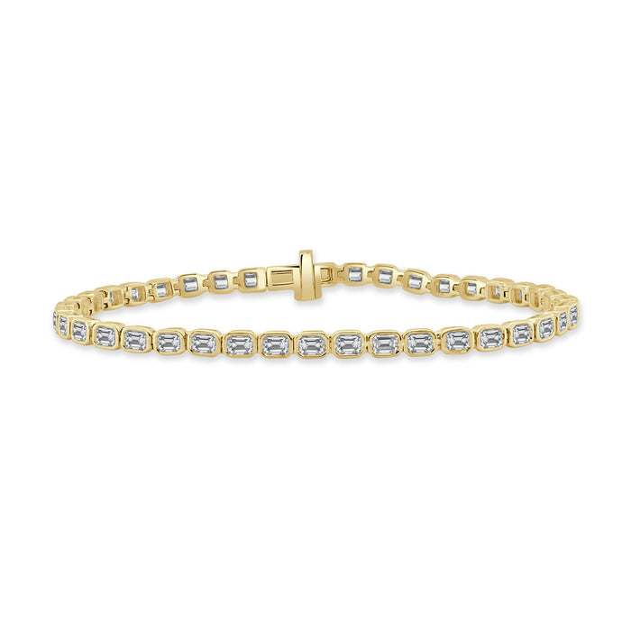 14k Gold & Emerald-Cut Diamond Bracelet