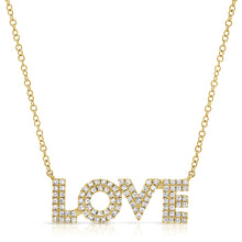 Load image into Gallery viewer, 14k Gold &amp; Diamond Love Necklace