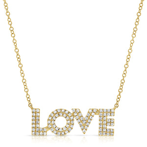 14k Gold & Diamond Love Necklace