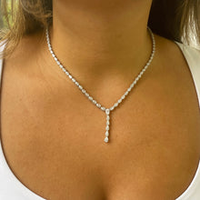 Load image into Gallery viewer, 14K Gold &amp; Pear-Shape Diamond Tennis Necklace