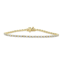 Load image into Gallery viewer, 14K Gold &amp; Emerald Cut Diamond Tennis Bracelet