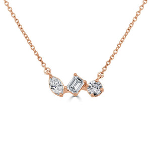 14K Gold & Mixed Fancy-Shape Diamond Necklace