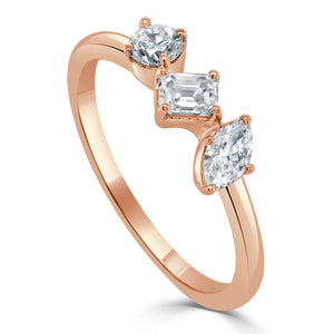 14K Gold & Mixed Fancy-Shape Diamond Ring