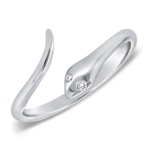 14k Gold & Diamond Snake Ring
