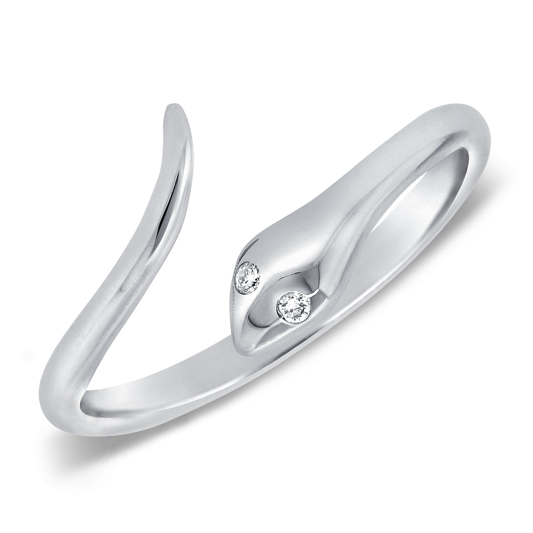 14k Gold & Diamond Snake Ring