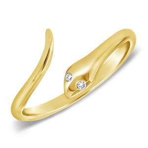 14k Gold & Diamond Snake Ring