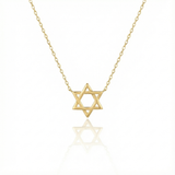 14K Gold Star Of David Necklace