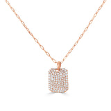 14K Gold Diamond Dog Tag Necklace- 0.99 CT