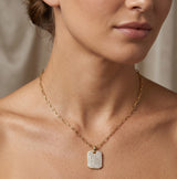 14K Gold Diamond Dog Tag Necklace- 0.99 CT
