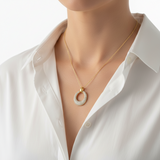 14K Gold Diamond Pave Pendant Necklace - 0.48 CT