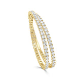 14K Gold & Diamond Two Wrap Flexible Bracelet - 14.50 CT
