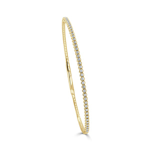 14k Gold & Diamond Flexible Bangle