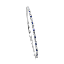 Load image into Gallery viewer, 14K Gold Diamond &amp; Sapphire Alternating Flexible Bangle