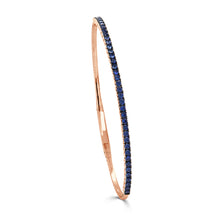 Load image into Gallery viewer, 14K Gold &amp; Blue Sapphire Flexible Bangle