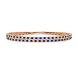 14K Gold Sapphire & Diamond Flexible Wrap Bangle - 1.77ct