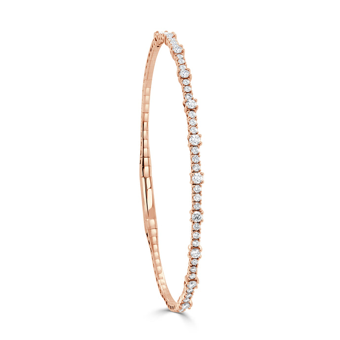 14K Gold & Diamond Flexible Bangle Bracelet