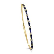 Load image into Gallery viewer, 14k Gold Diamond &amp; Sapphire Flexible Bracelet