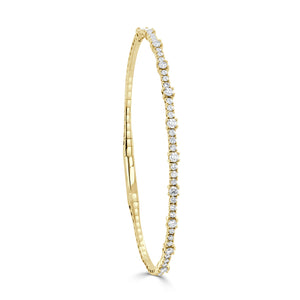 14K Gold & Diamond Flexible Bangle Bracelet