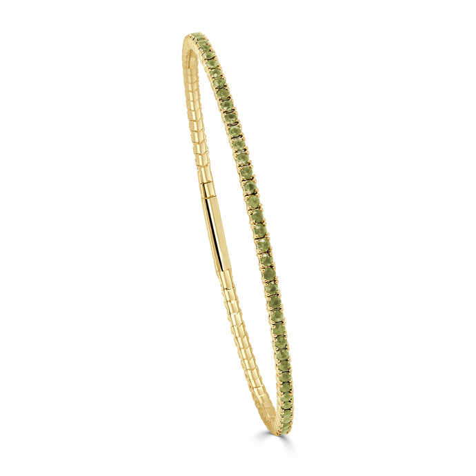 14K Gold & Peridot Flexible Bangle