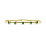 14K Gold Emerald Bangle - 0.41 CT