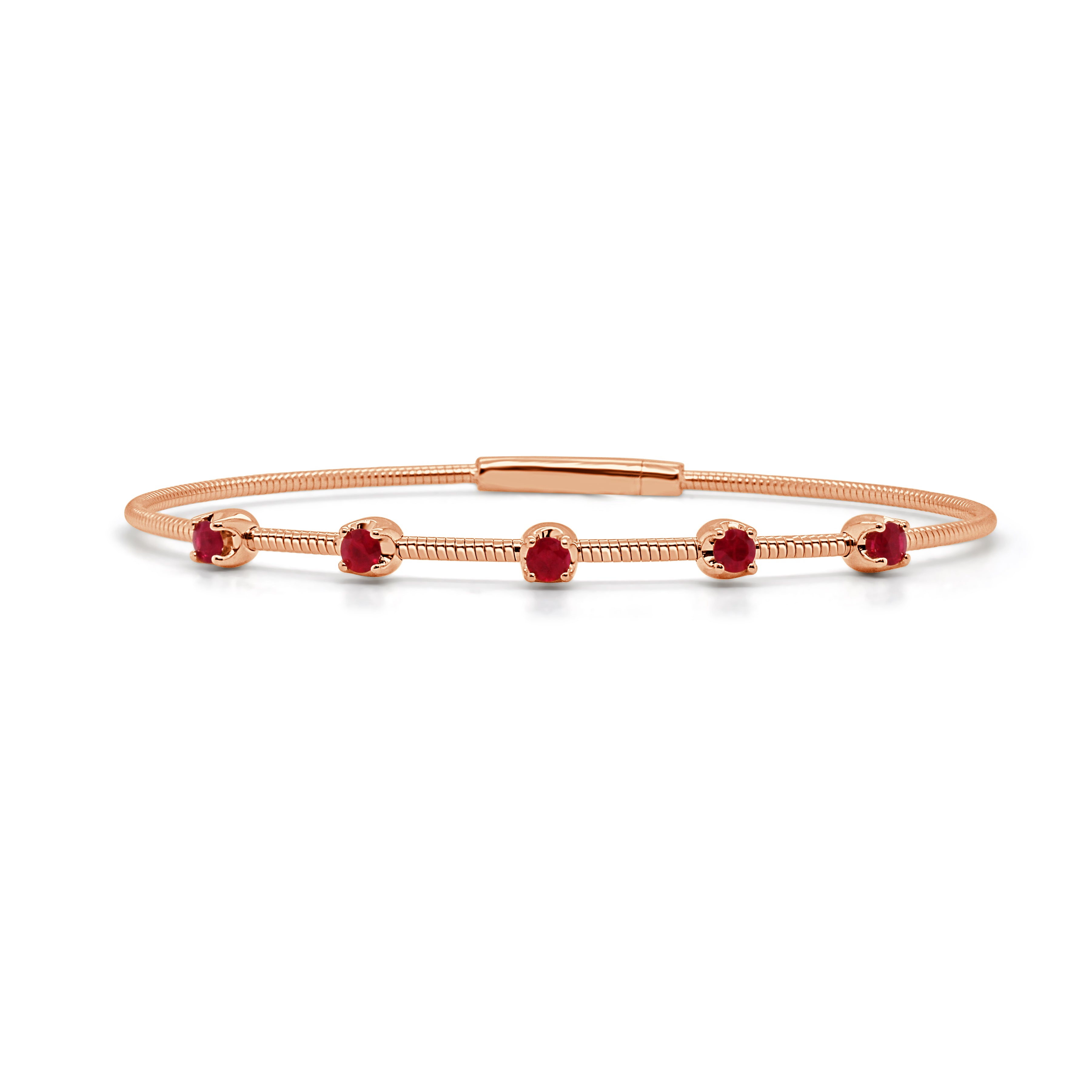 14K Gold Ruby Bangle- 0.50 CT