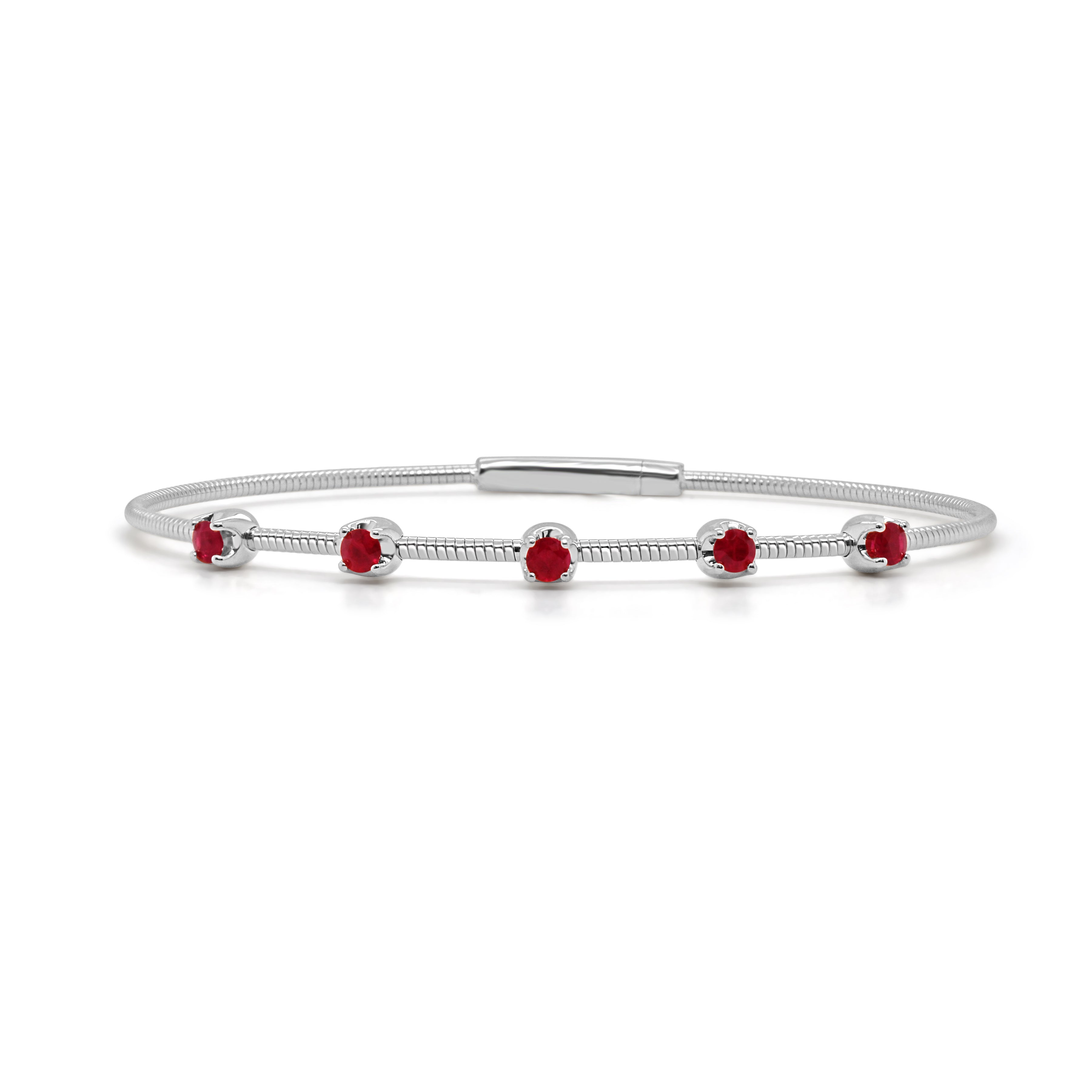 14K Gold Ruby Bangle- 0.50 CT